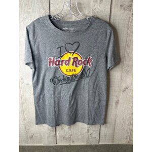 Hard Rock Cafe Washington D.C. Gray Graphic T-Shirt X-Large Cotton & Rayon Blend